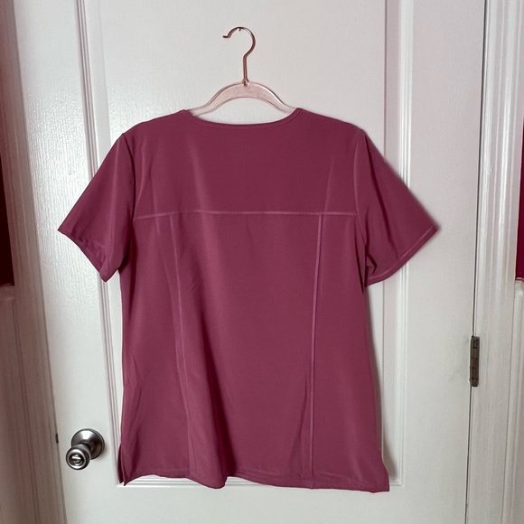 Scrubstar Women's Fashion Premium Performance Mock Wrap Mellow Mauve Scrub Top M - Picture 6 of 8